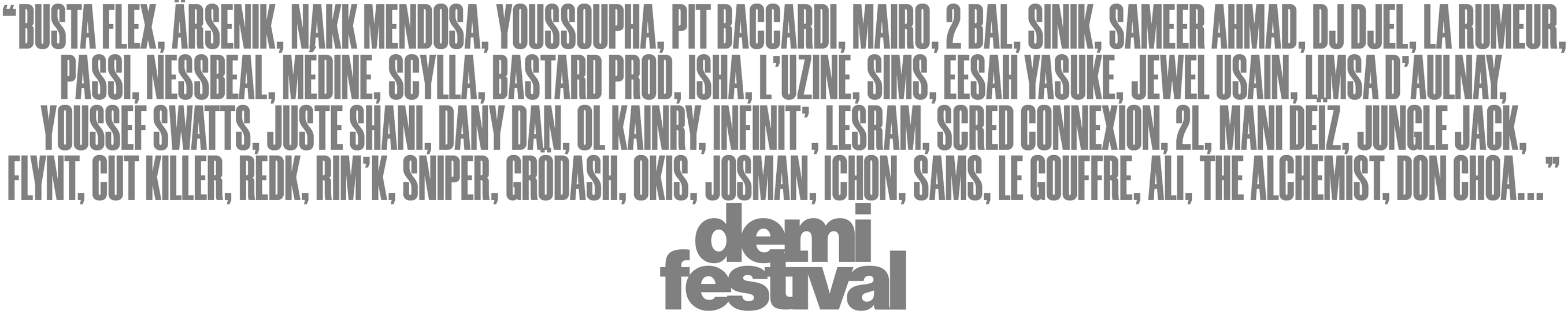 direction graphique + typographie Demi Festival