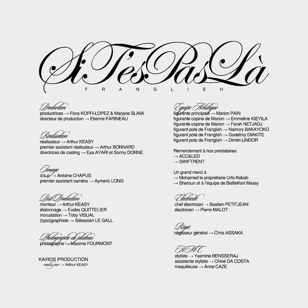 titrage Si t'es pas là (Franglish)